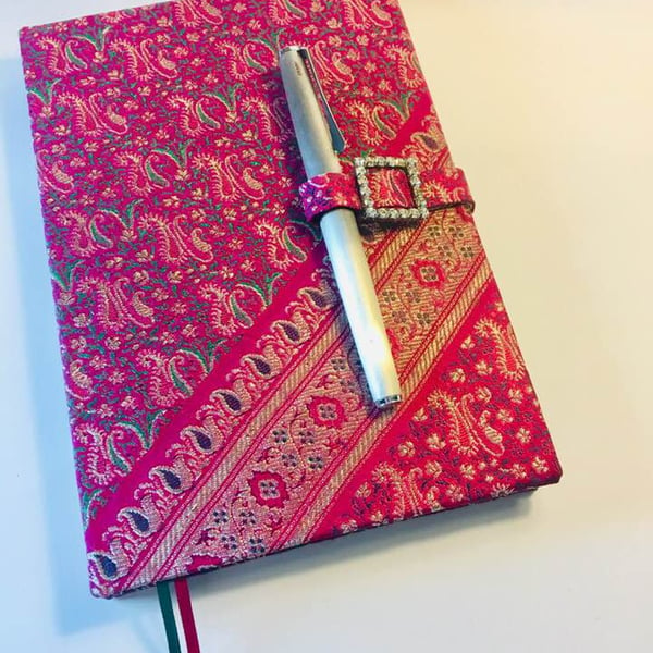 Pink and Silver Brocade Journal