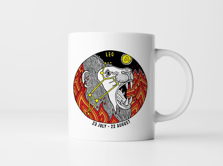 The Zodiac - Leo - Illustrated Mug