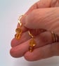 Sparkly Topaz and Amber Coloured Glass Bead Necklace and Earrings Set - Image 6