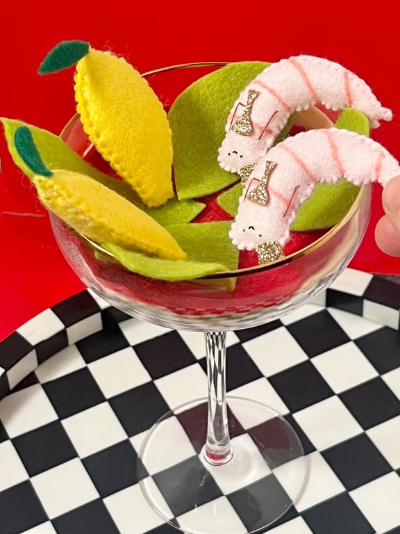 Prawn cocktail, shrimp cocktail, cute prawne decor