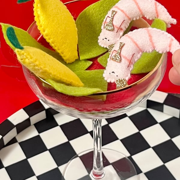 Prawn cocktail, shrimp cocktail, cute prawne decor