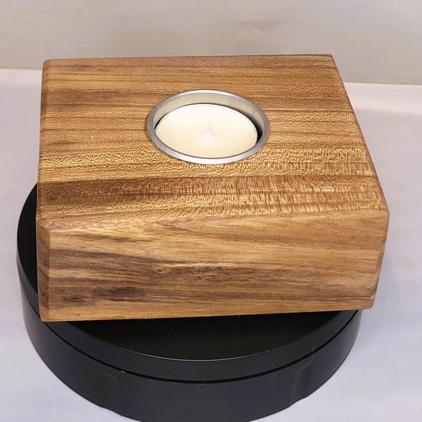 Welsh ash wooden tea light holder