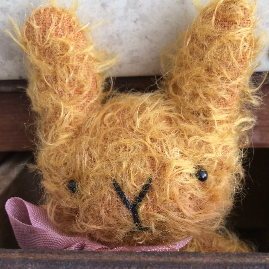 Sweet little Hubert mohair Easter bunny rabbit.