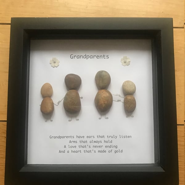 Grandparents Pebble Frame, Grandparents Gift, Xmas Gifts for Grandparents, Grand