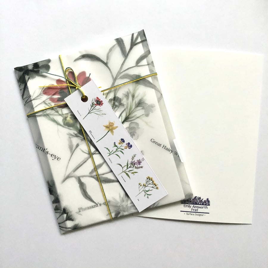 watercolour floral postcards set 3
