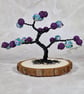 Small Wire Tree with Purple and Multicoloured Beads on a Wooden Base - Image 4