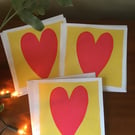 Love Heart Greetings Card - Original Silkscreen Print (Hand Printed)