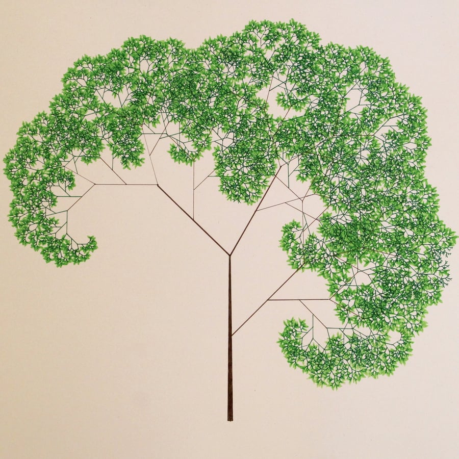 Fractal Tree 2 - limited edition print of a fractal tree - mathematical art
