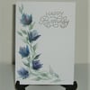 original art hand painted floral  Birthday card ( ref F 659)