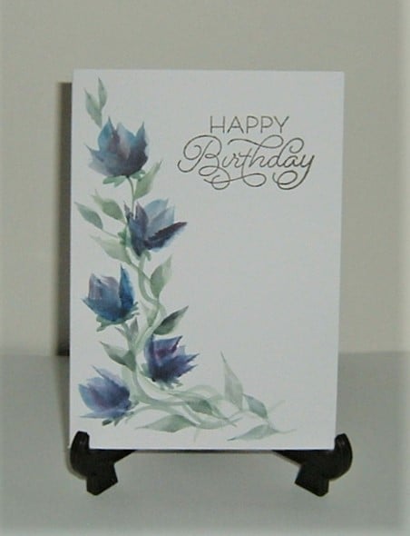 original art hand painted floral Birthday card... - Folksy