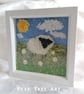  "Spring Joy" Sheep Textile Art,  Handmade textile artwork.  - Image 2