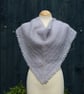 Pretty triangular lace shawl in vintage silver grey Mohair yarn - design A516 - Image 7