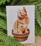 Potted cat card