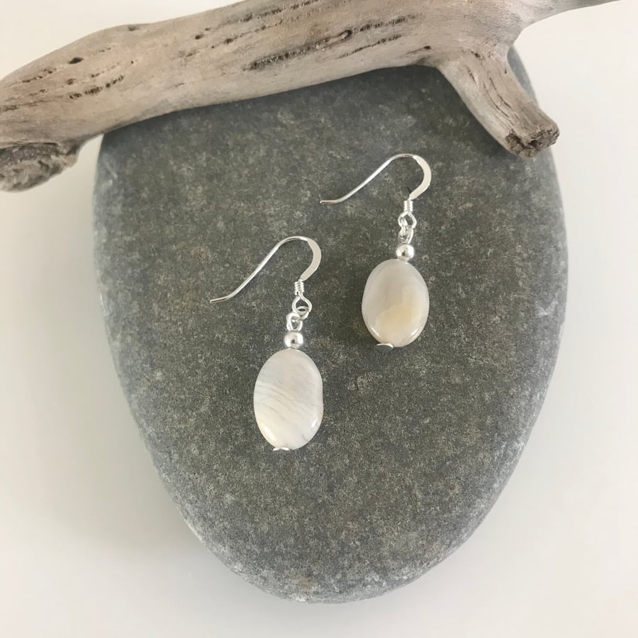 Simple and stylish crazy lace agate gemstone earrings with sterling silver 