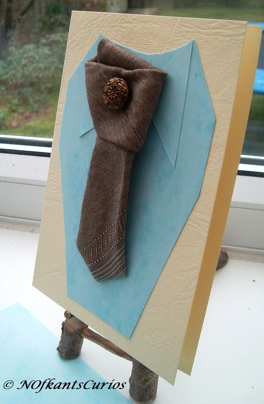 Tied to My Greeting Card!  Blank 3D Card with Actual Gent's Neck Tie.