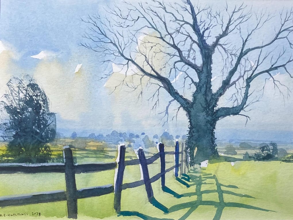 Battersby Spring En Plein Air (FULLY MOUNTED WATERCOLOUR 12 x 10 )  