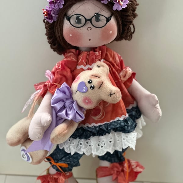 Handmade Textile Rag Doll 