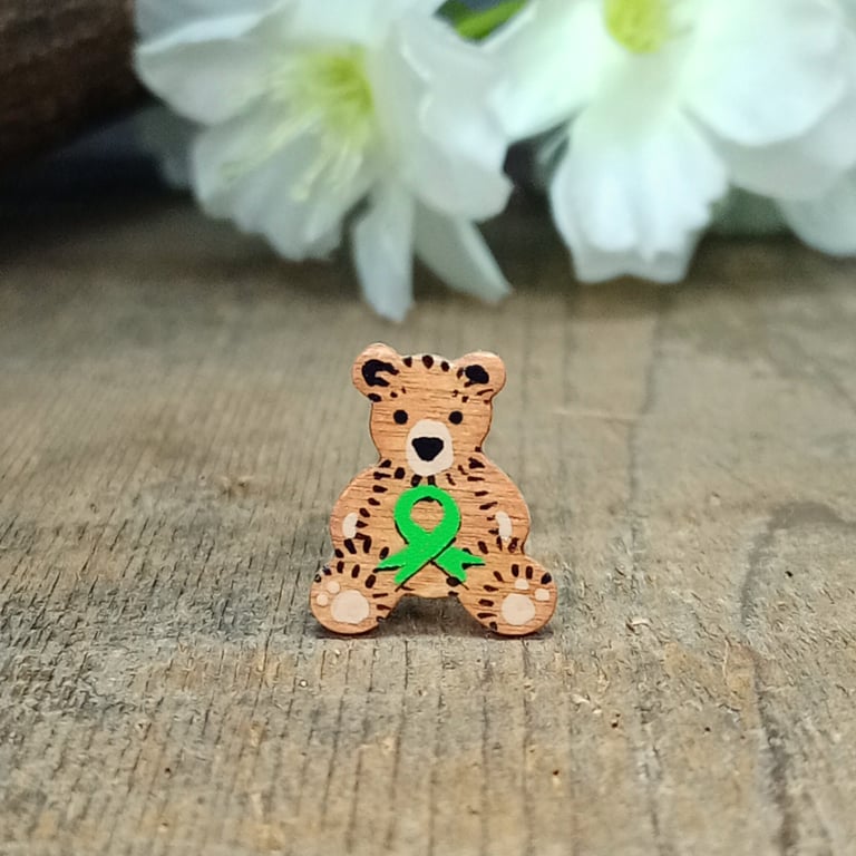 Non-Hodgkin Lymphoma Awareness Bear Pin, Handmade Tiny Teddy Support Badge