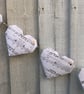 Heartstrings garland of one dozen sheet music lovehearts, Handmade
