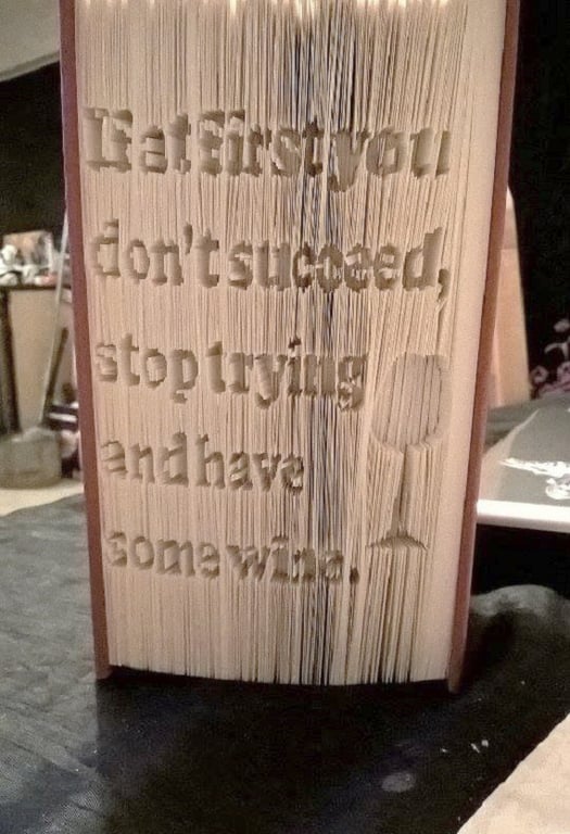 If at first you don't succeed CUT & FOLD Book Folding Pattern - EMAILED PDF