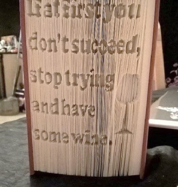 If at first you don't succeed CUT & FOLD Book Folding Pattern - EMAILED PDF