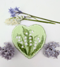 Lily of the valley hand-painted slate heart coaster  - Image 5