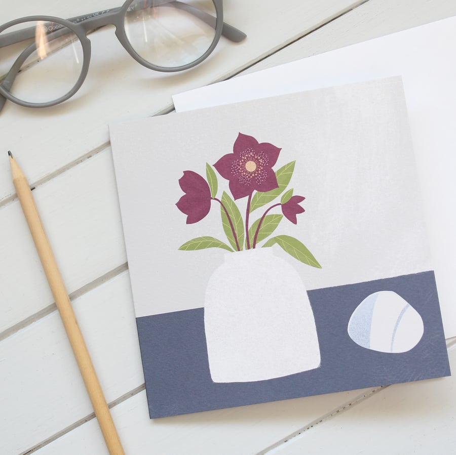 'Hellebores' Greetings Card