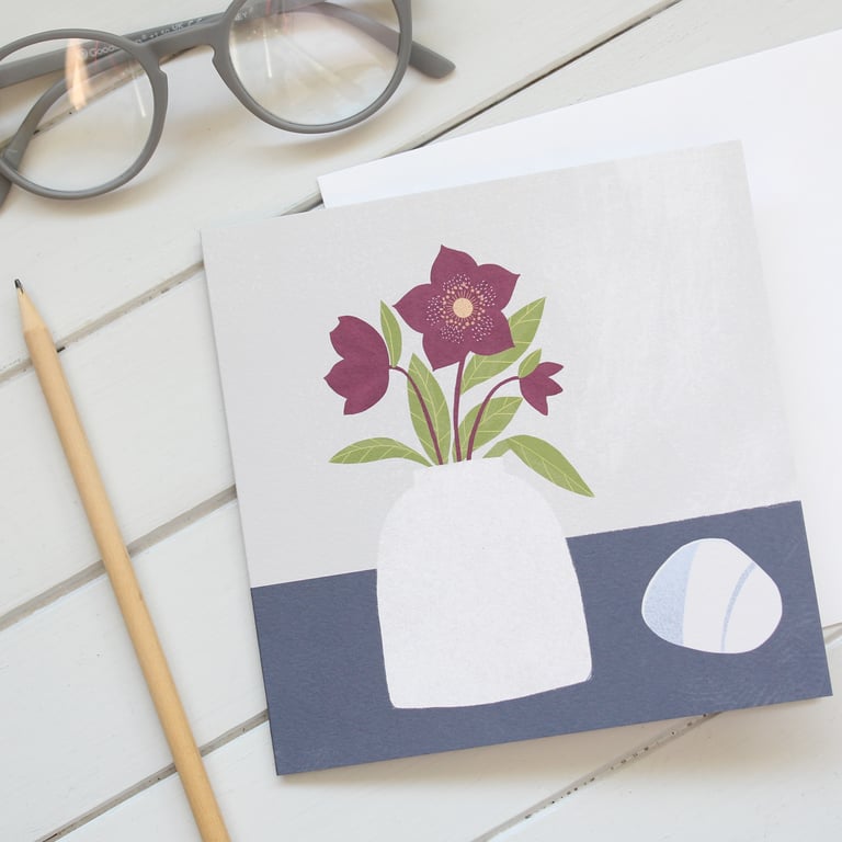 'Hellebores' Greetings Card