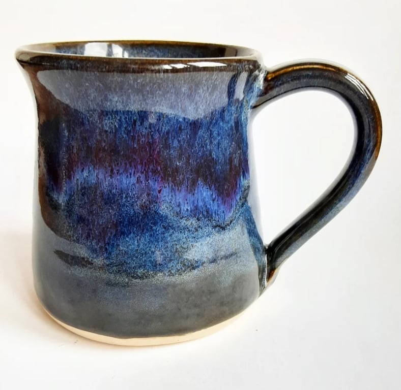 Blue Glazed Mug - Hand Thrown Stoneware Ceramic Mug 