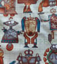 Fabric boot tree in rusty robot cotton print - Image 4