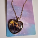 Bumblebee photography heart shaped pendant necklace
