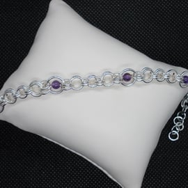 Amethyst circles bracelet