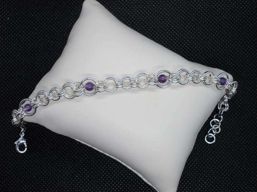 SALE - Amethyst circles bracelet