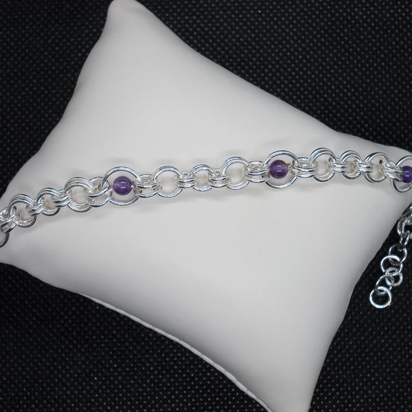 Amethyst circles bracelet