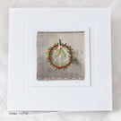 CHRISTMAS WREATH EMBROIDERED ECO PRINT CARD WINTER