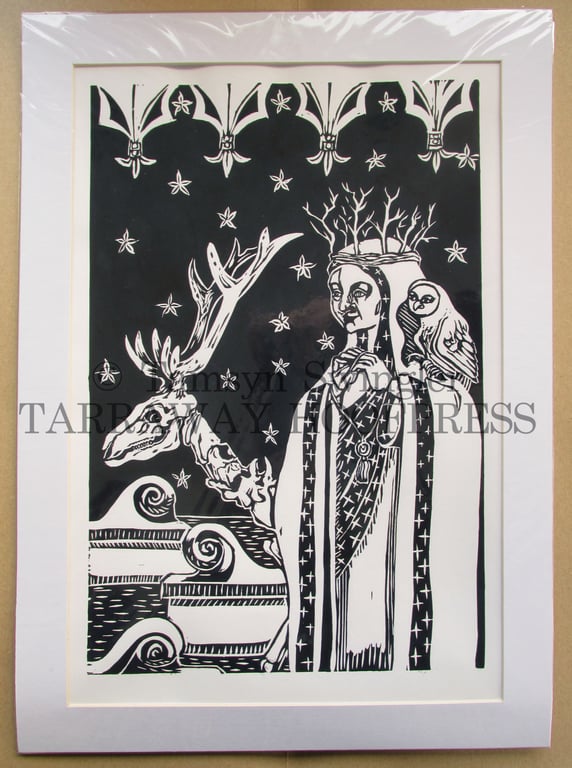 Winter Cometh - Limited Edition Linoprint - In Dark Blue
