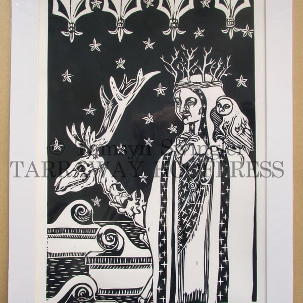 Winter Cometh - Limited Edition Linoprint - In Dark Blue