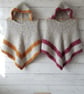 Kids Crochet Poncho Oatmeal Hooded Cape - Image 2