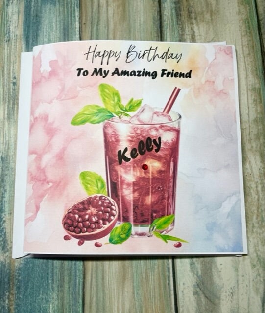 Party Girl Cocktail Personalised Woman's Birthday Card For Her Friend Sister