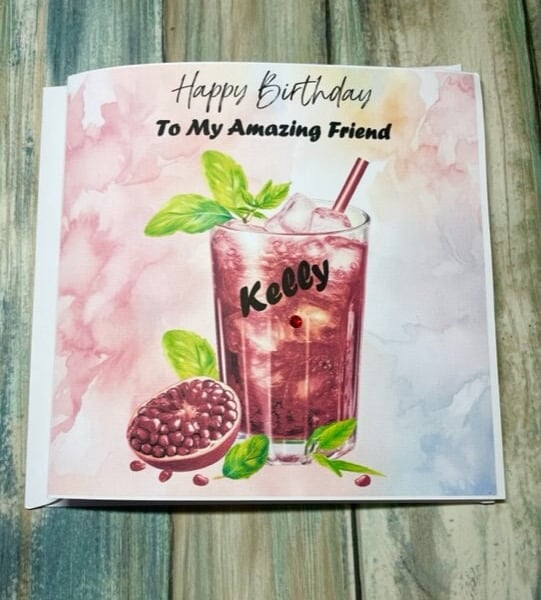 Party Girl Cocktail Personalised Woman's Birthday Card For Her Friend Sister