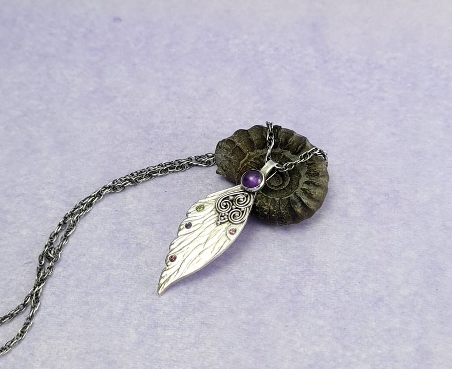 Amethyst Fairy wing Pendant