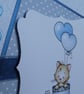 New Baby Boy Card - Kitten with Balloons - Image 8