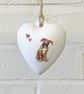 Boxer Ceramic Heart Bauble