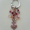 Knitting Diva Keyring Czech Glass Beads