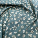 Christmas Fabric Gold Snowflakes Green Cotton Craft Fabric - 1 Metre