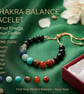 7 Chakra Genuine Gemstone Healing Bracelet – Black Agate & Lava Stone Adjustable