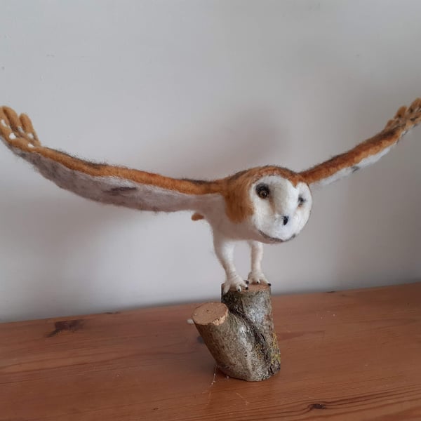 Barn Owl kit, needle felted, felting 