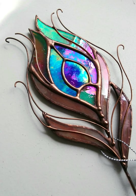 Stained Glass Peacock Feather