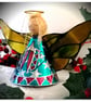 Large: Turquoise Tin Angel Christmas tree topper - Image 3