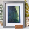 Dark Forest Edge - Original oil pastel painting, landscape wall art